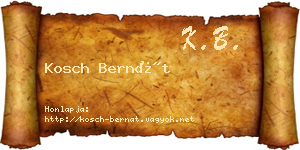 Kosch Bernát névjegykártya